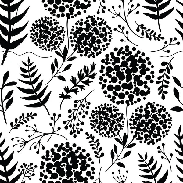 Abstract floral background Black color — Stock Vector