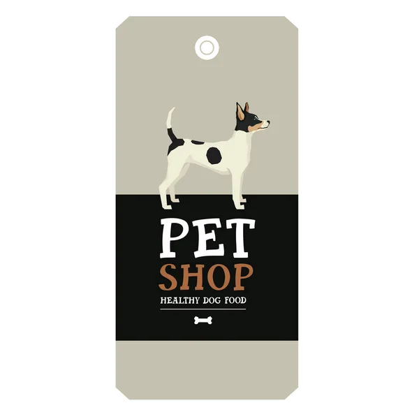 Poster Pet Shop Design label Vector Illustration Toy Terrier - Stok Vektor