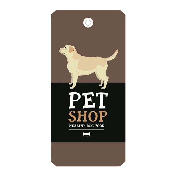Poster Pet Shop Design label Vector Illustration Labrador Retrie — Stock Vector