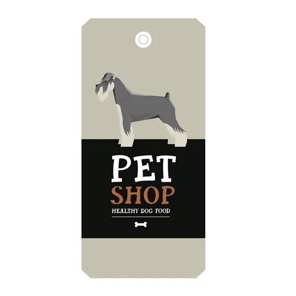 Poster Pet Shop Design label Vector Illustration Schnauzer - Stok Vektor