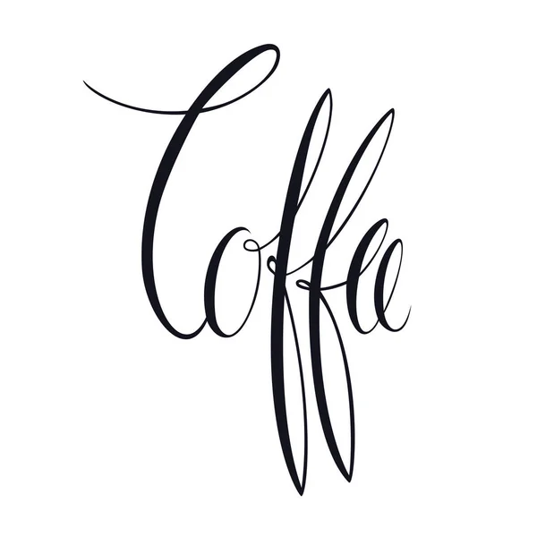 Café Caligrafia lettering Isolado objeto vetorial — Vetor de Stock