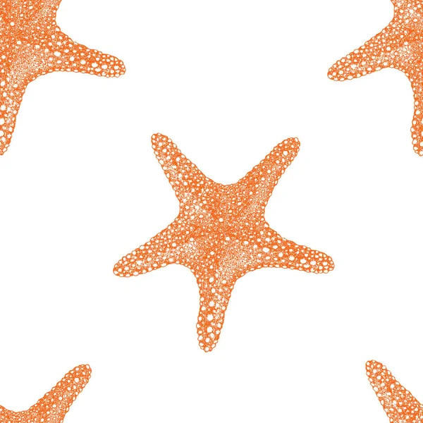 Estrella de mar patrón sin costuras — Archivo Imágenes Vectoriales