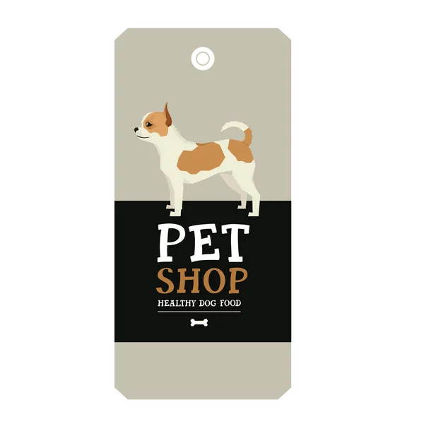Poster Pet Shop Desain label Chihuahua Geometric gaya - Stok Vektor