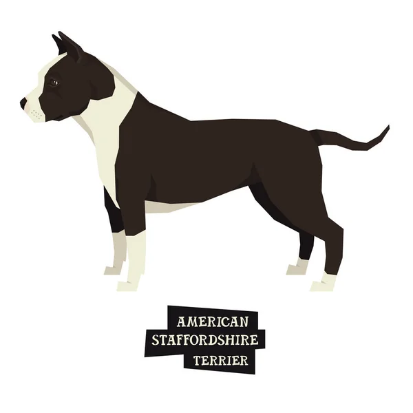 Collection pour chien American Staffordshire Terrier Style géométrique — Image vectorielle
