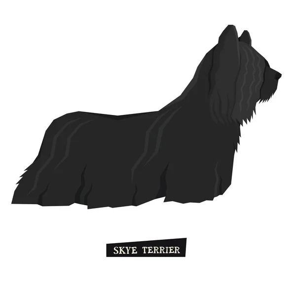 Hund samling Skye terrier geometrisk stil — Stock vektor