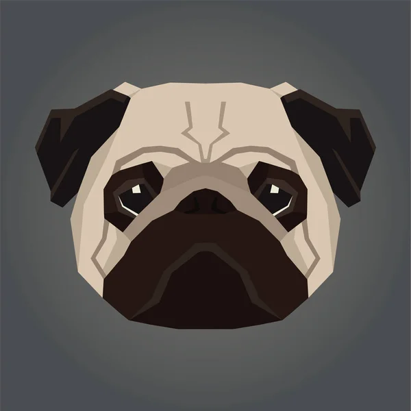 Collection chien Pug Style géométrique Avatar — Image vectorielle