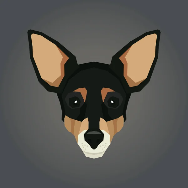 Perro juguete terrier Collie estilo geométrico Avatar — Vector de stock