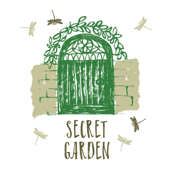 秘密花园设计卡刷图 — 图库矢量图片