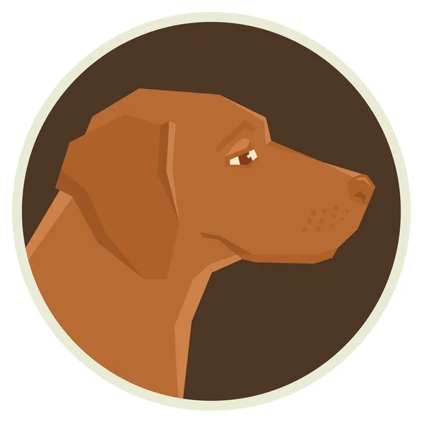 Colección perro Vizsla Estilo geométrico Avatar icono redondo — Archivo Imágenes Vectoriales