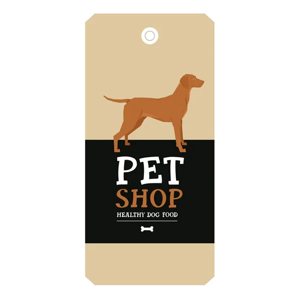 Poster Pet Shop Desain label Vizsla Gaya Geometrik - Stok Vektor