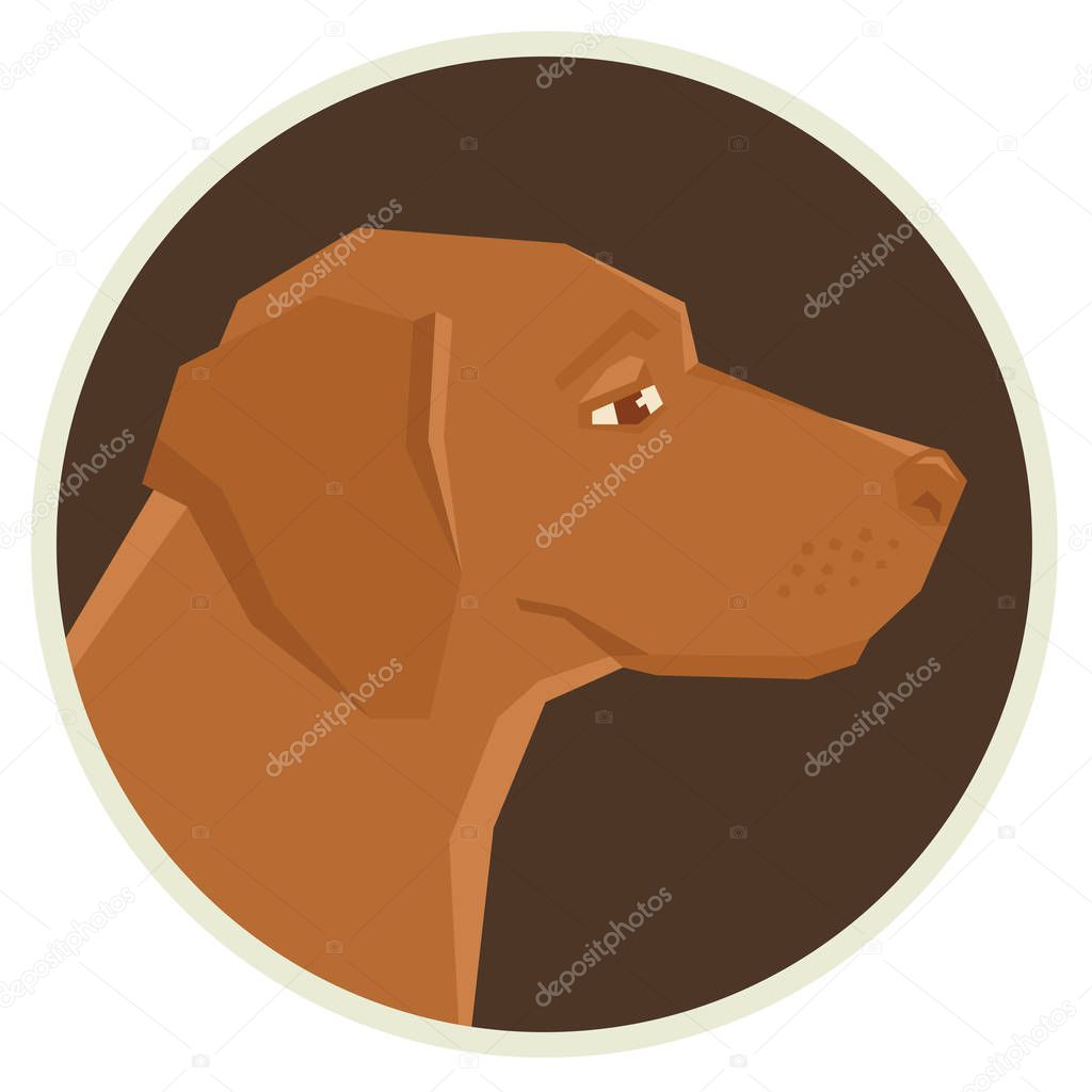 Dog collection Vizsla Geometric style Avatar icon round set