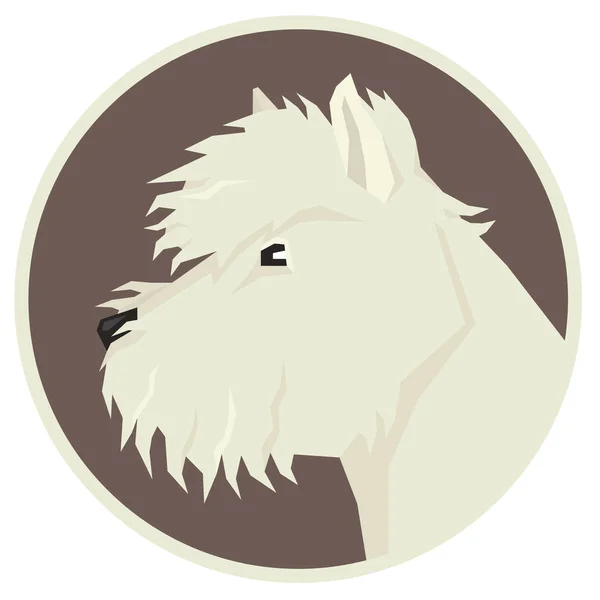 Hund Sammlung West Highland White Terrier geometrischen Stil avata — Stockvektor