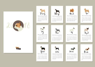 Köpek toplama Chihuahua ile takvim 2018 kapak