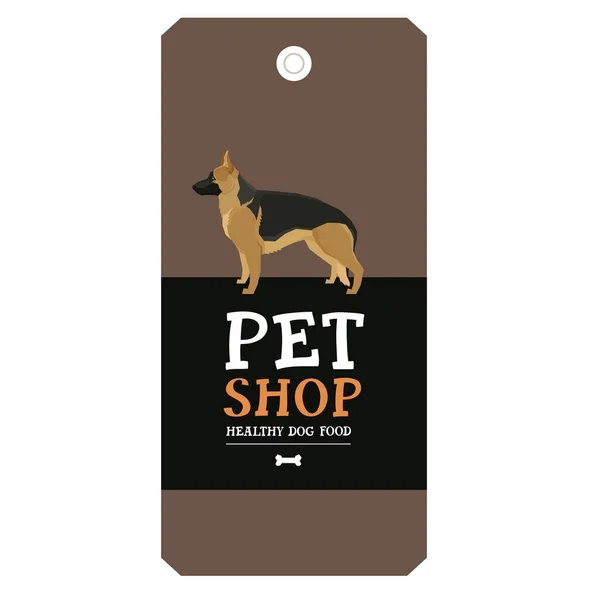 Poster Pet Shop Desain label Jerman Shepherd Geometric gaya - Stok Vektor