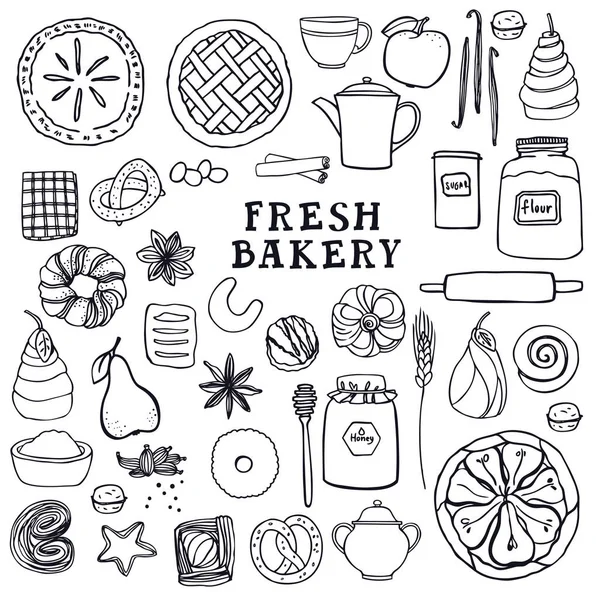 Fresh Bakery Set of isolated vector objects — Stock Vector