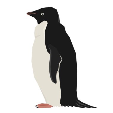 Penguen geometrik stil vektör izole nesnesi