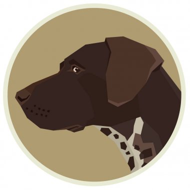 Köpek toplama Alman shorthaired ibre geometrik tarzı Avatar simge yuvarlak