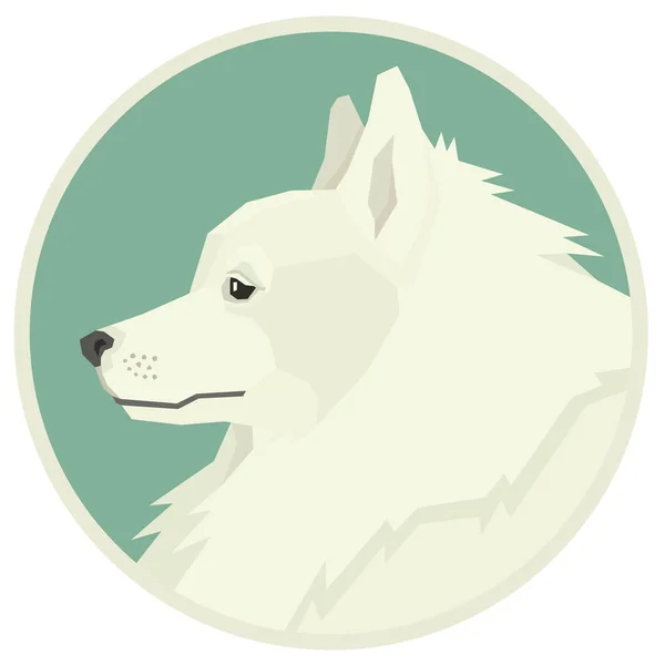 Σκύλος συλλογή Spitz γεωμετρικό στυλ εικονίδιο Avatar στρογγυλή — Διανυσματικό Αρχείο