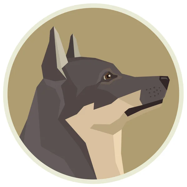 Colección perro sueco Vallhund Estilo geométrico Avatar icono redondo — Vector de stock