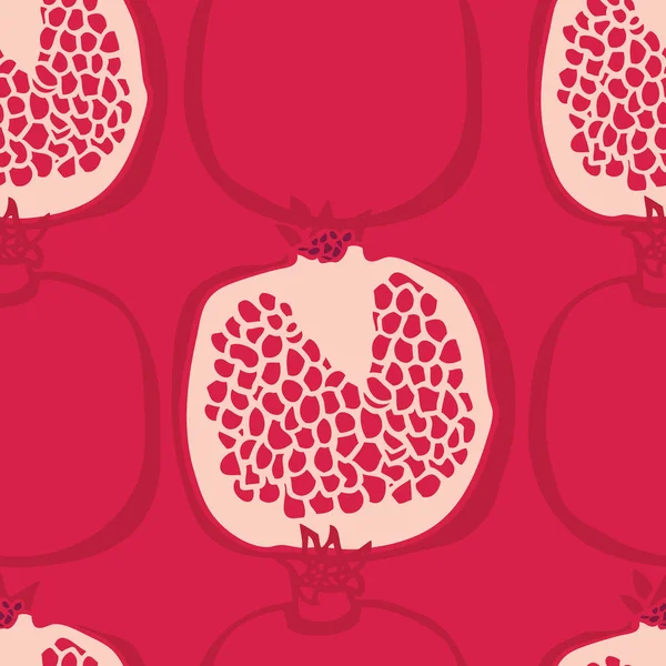 Voedsel collectie verse heerlijke granaatappels naadloze patroon — Stockvector