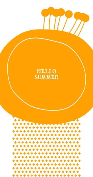 Hello Summer Абстрактный Фон Минимальном Стиле Дизайн Открытки Баннера Плаката — стоковый вектор