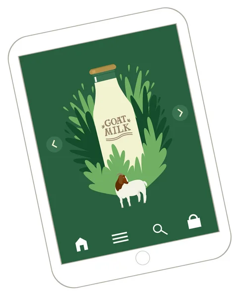 Negozio Online Ordini Sito Web Landing Page Latte Caprino Azienda — Vettoriale Stock