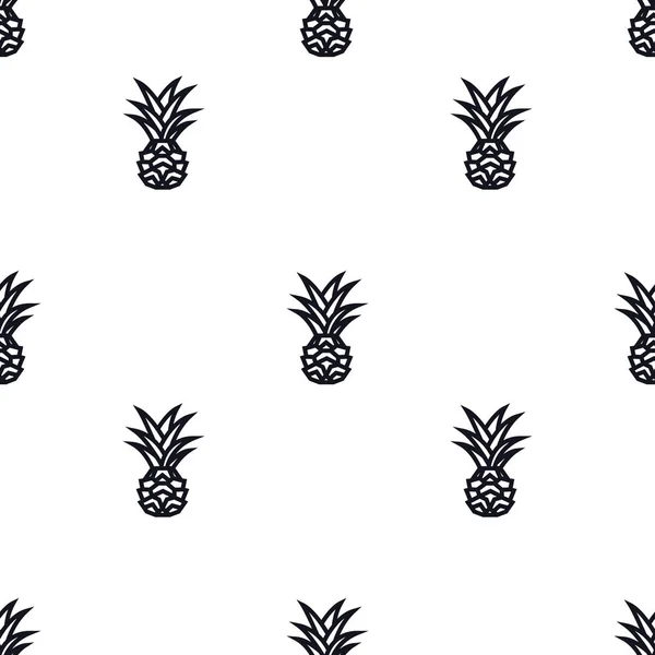菠萝Icon黑线无缝图案组 — 图库矢量图片