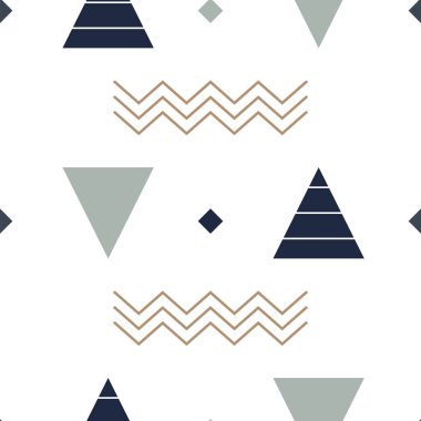 Geometrik soyut dikişsiz desen düz vektör çizimi