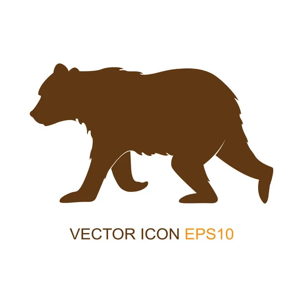 Silhouette bear. Wild nature. Logo. Vector illustration. Brown bear. — Stock Vector