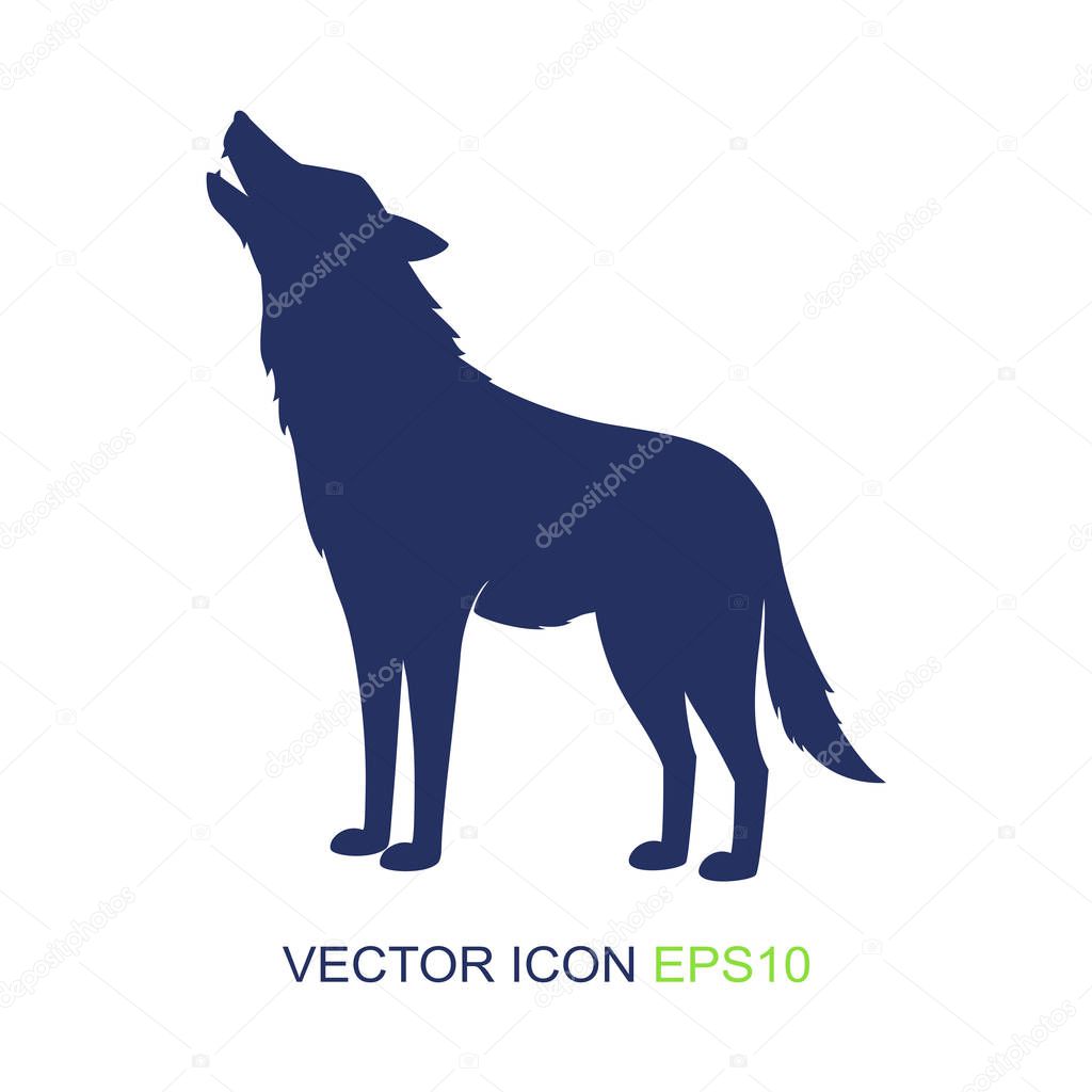 Silhouette of the wolf. Vector logo. wildlife. Wild wolf. Vector illustration.