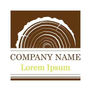 Ahşap işareti simgesi. Ağaç büyüme yüzük. Ağaç gövde kesiti. düz simgesi. Logosunu görmeniz gerekir. Vektör çizim.