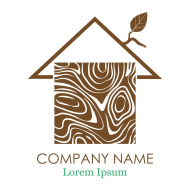 Bir ev silüeti. Vektör logo tasarım şablonunu ahşap ev. Vektör iş Logo. Vektör çizim.