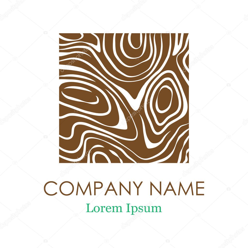 Wood sign icon. Tree trunk cross-section. Logo. Vector illustration.