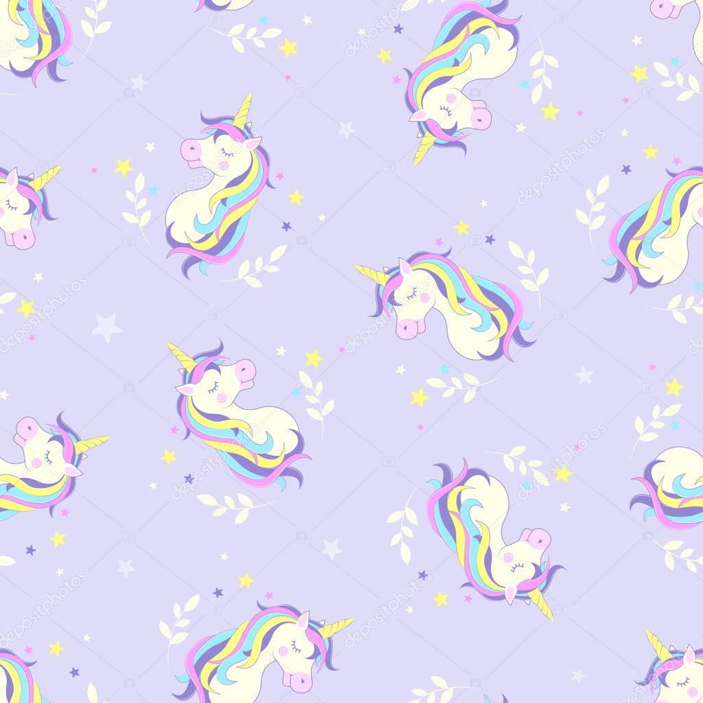 Seamless background with a unicorn. Pattern.