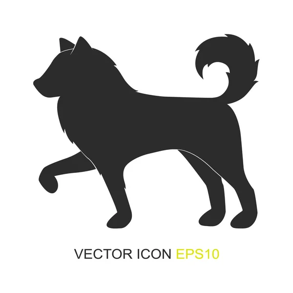 Sziluettjét a kutya. Vektor. Nézd az oldalon, a kutya. — Stock Vector