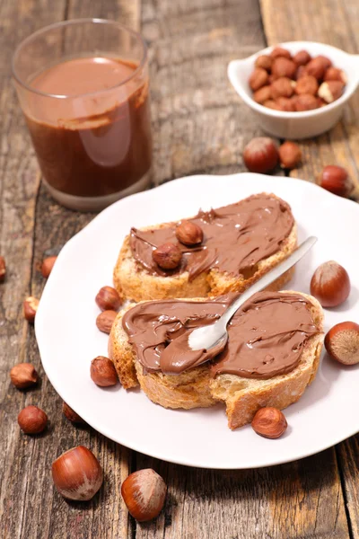 Roti panggang dengan coklat — Stok Foto