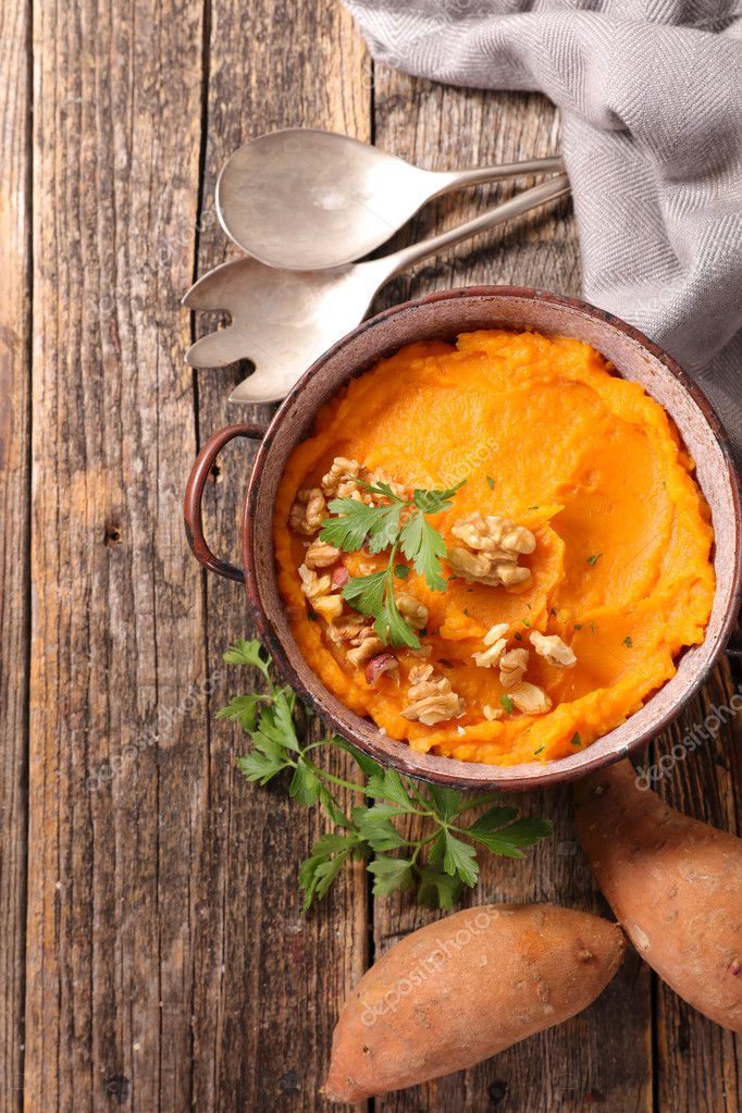 Sweet potato with herb — Stock Photo © studioM 126593282