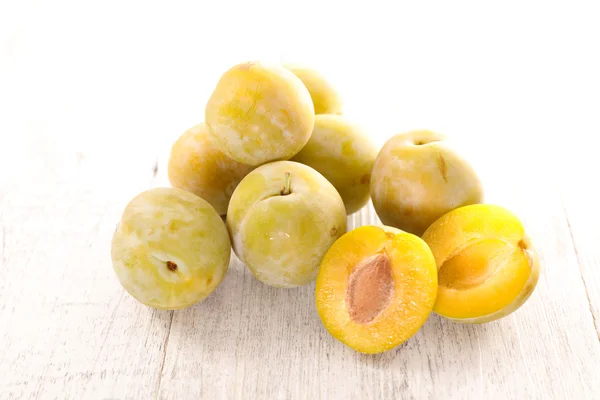 Fresh plum on table — Stock Photo, Image