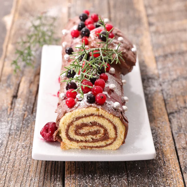 Noël log dessert — Photo