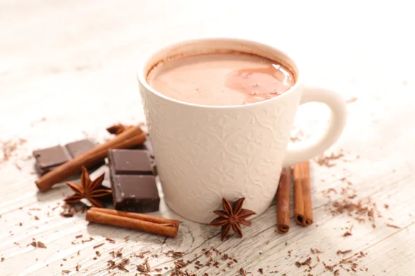 Hot milk with chocolate — Stock Photo, Image