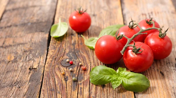 Frische Tomaten und Basilikum — Stockfoto