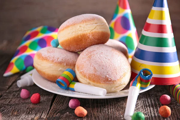 Carnival donuts on table — Stock Photo, Image