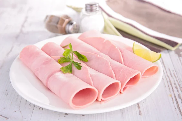 Slice of fresh ham — Stock Photo, Image