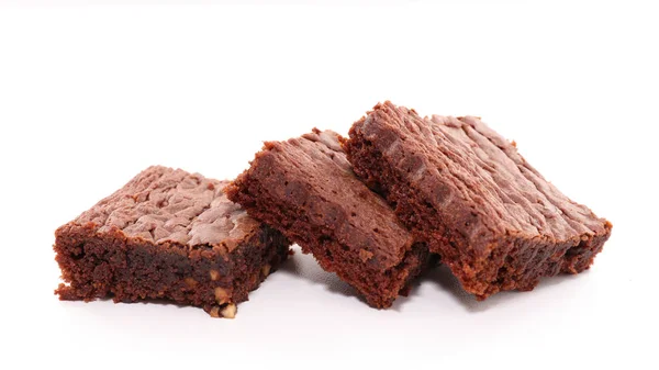 Slice chocolate brownie — Stock Photo, Image