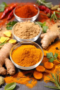 çeşitli baharat, renkli
