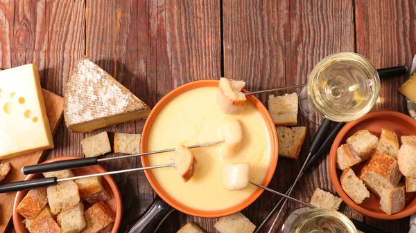 Fondue de queso, arriba —  Fotos de Stock
