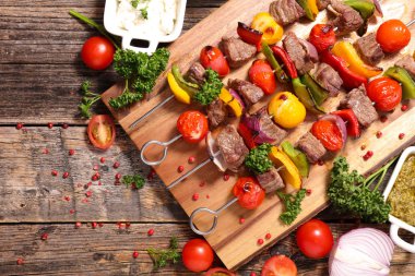 grilled meat skewer clipart