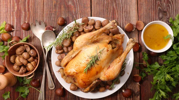 Christmas baked chicken — Stock Photo, Image