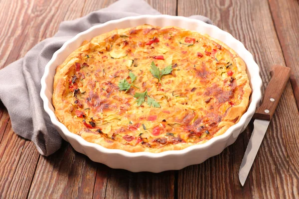 Quiche vegetariano artesanal — Fotografia de Stock