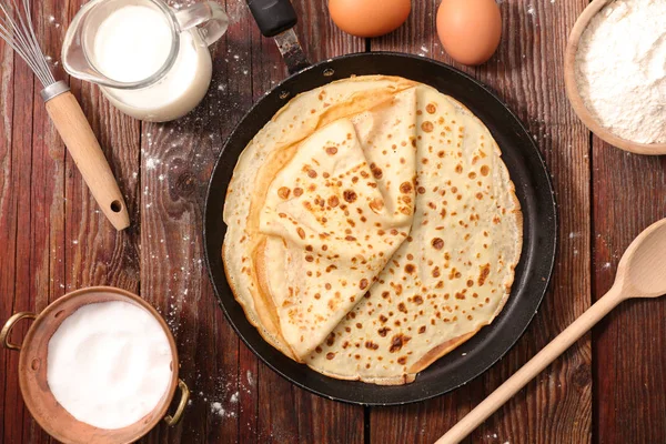 Stack of crepe with ingredients — Stock Photo, Image